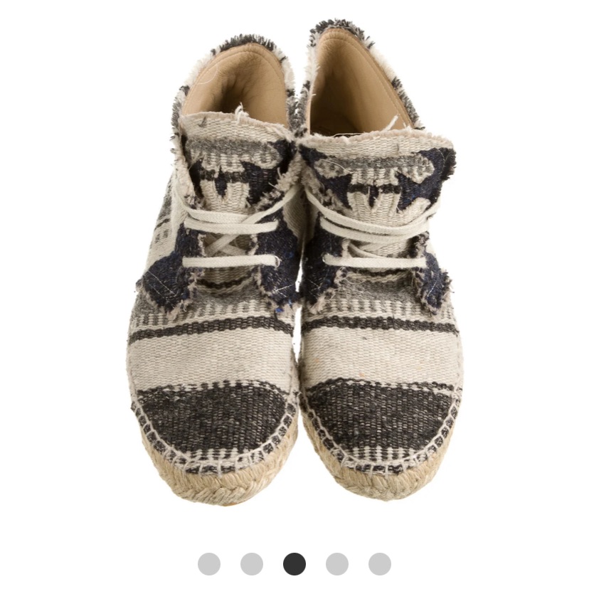 Chanel Striped Lace-Up Espadrille Sneakers